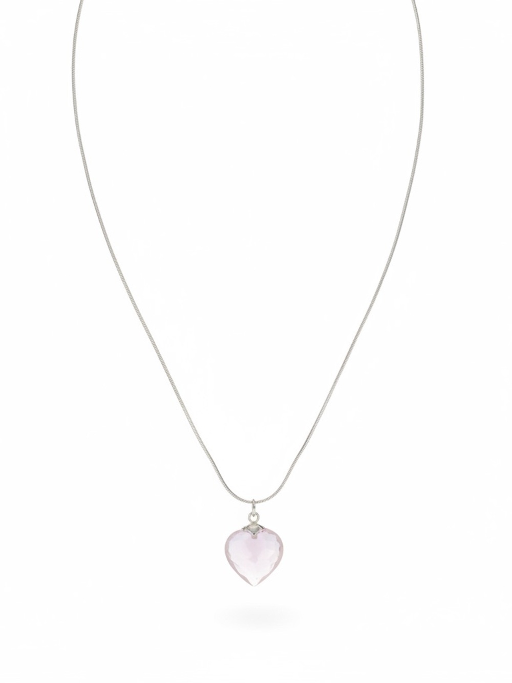 Chic Silver Heart Pendant Necklace